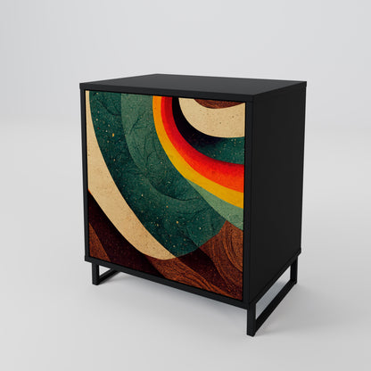 Credenza a 1 anta COLORFUL STRANDS con finitura nera