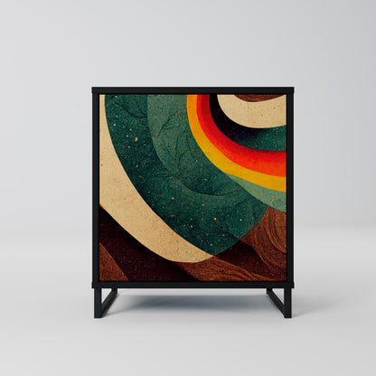 Credenza a 1 anta COLORFUL STRANDS con finitura nera