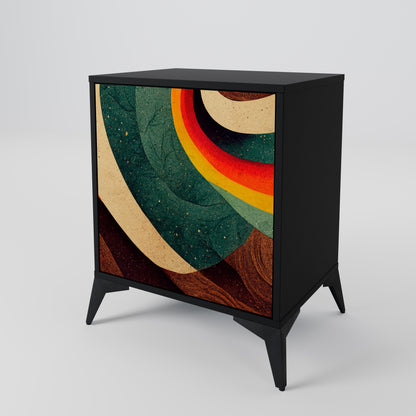 Credenza a 1 anta COLORFUL STRANDS con finitura nera