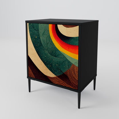 Credenza a 1 anta COLORFUL STRANDS con finitura nera