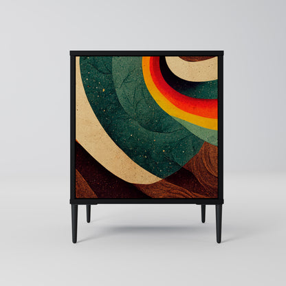 Credenza a 1 anta COLORFUL STRANDS con finitura nera