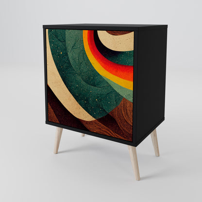 Credenza a 1 anta COLORFUL STRANDS con finitura nera