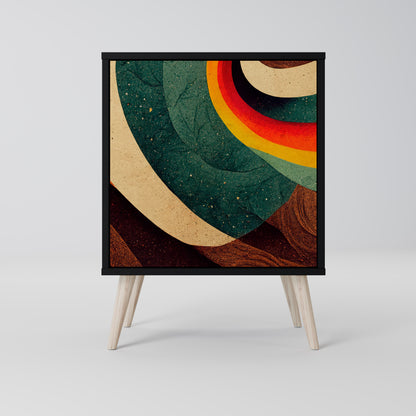 Credenza a 1 anta COLORFUL STRANDS con finitura nera