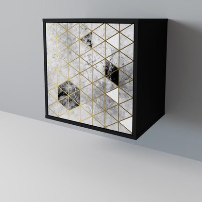 Credenza ASHEN ARIA a 1 anta con finitura nera