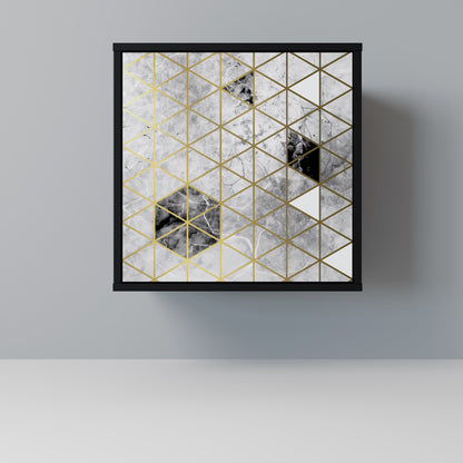 Credenza ASHEN ARIA a 1 anta con finitura nera