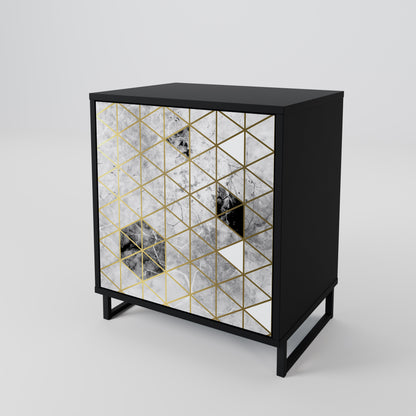 Credenza ASHEN ARIA a 1 anta con finitura nera