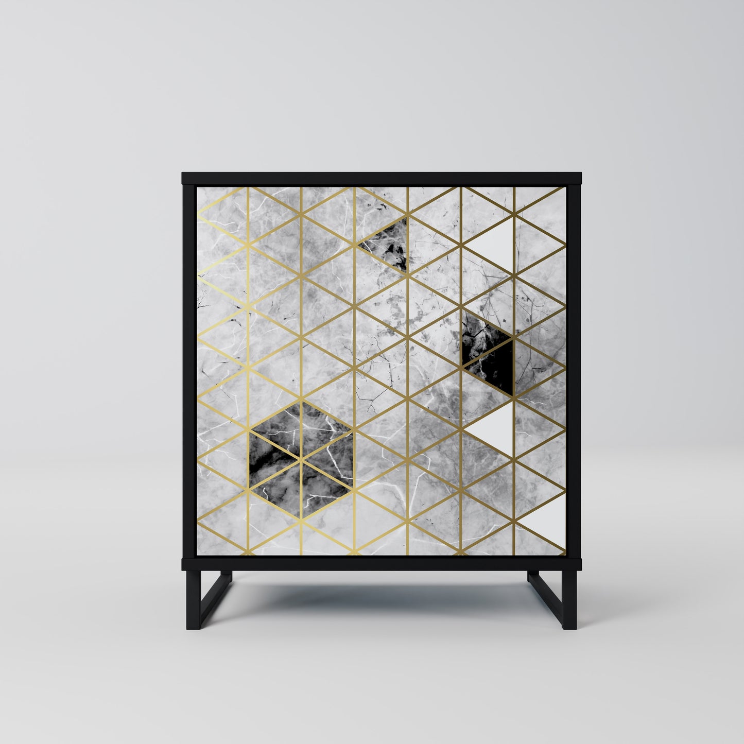 Credenza ASHEN ARIA a 1 anta con finitura nera