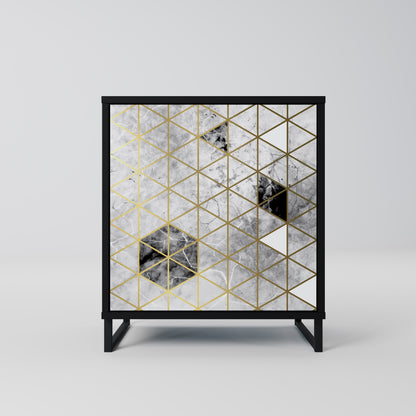 Credenza ASHEN ARIA a 1 anta con finitura nera