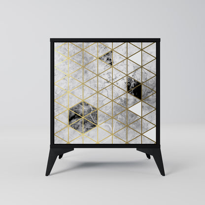 Credenza ASHEN ARIA a 1 anta con finitura nera