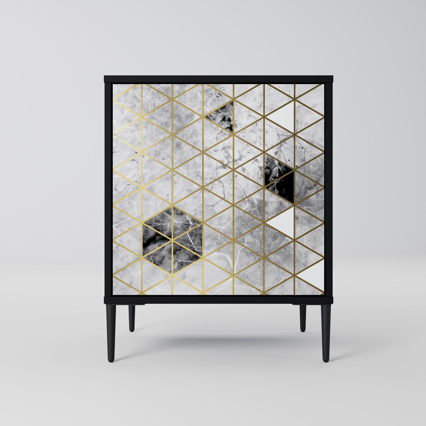 Credenza ASHEN ARIA a 1 anta con finitura nera