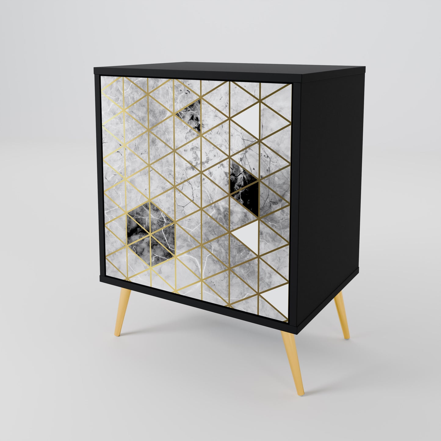 Credenza ASHEN ARIA a 1 anta con finitura nera