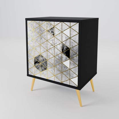 Credenza ASHEN ARIA a 1 anta con finitura nera