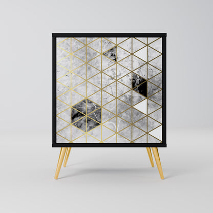 Credenza ASHEN ARIA a 1 anta con finitura nera