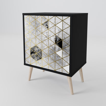 Credenza ASHEN ARIA a 1 anta con finitura nera