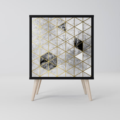 Credenza ASHEN ARIA a 1 anta con finitura nera