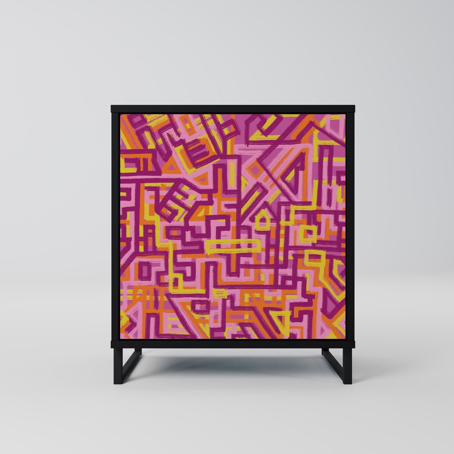 Credenza LOVELY MEMORIES a 1 anta con finitura nera