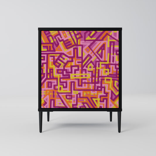 Credenza LOVELY MEMORIES a 1 anta con finitura nera