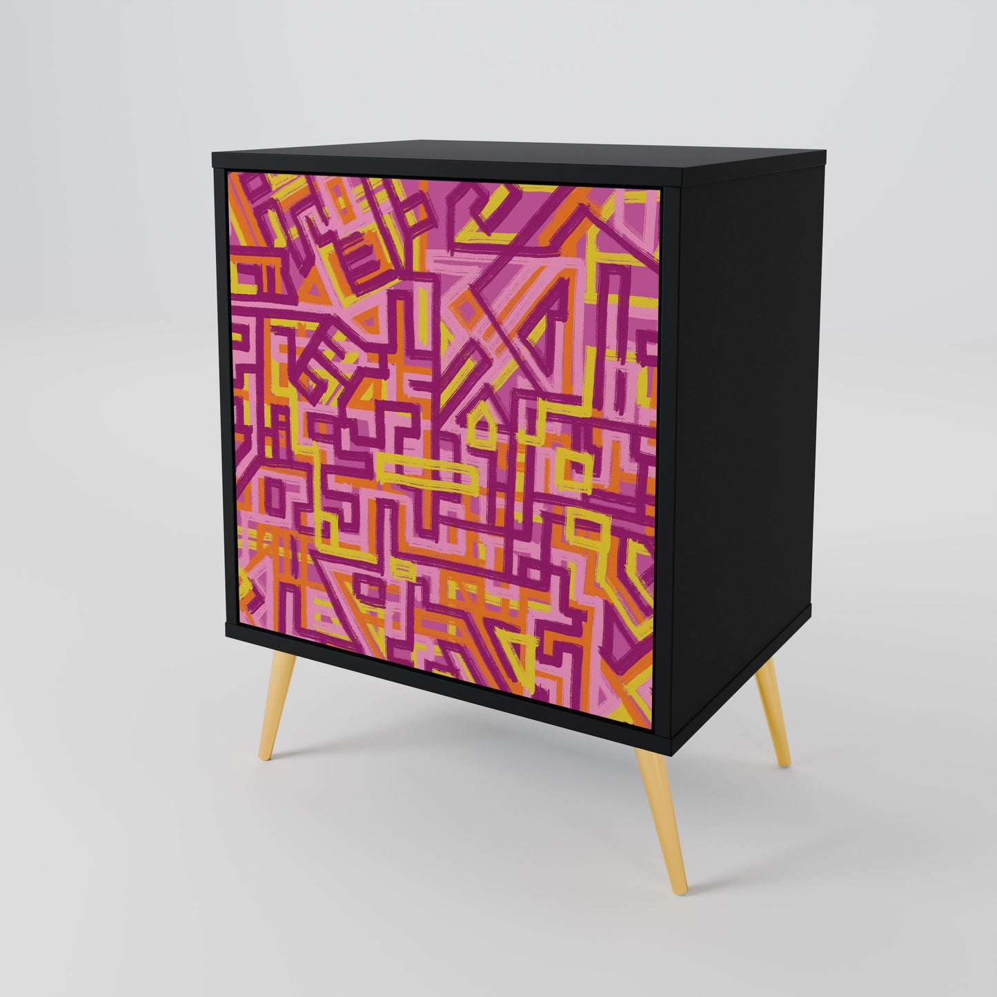 Credenza LOVELY MEMORIES a 1 anta con finitura nera