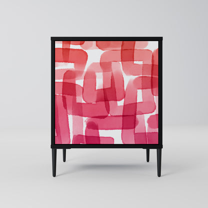 Credenza a 1 anta KALEIDOSCOPIC CUBISM in finitura nera