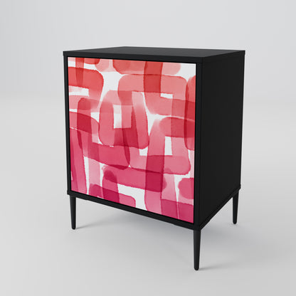 Credenza a 1 anta KALEIDOSCOPIC CUBISM in finitura nera