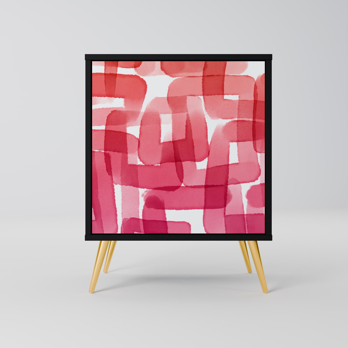 Credenza a 1 anta KALEIDOSCOPIC CUBISM in finitura nera