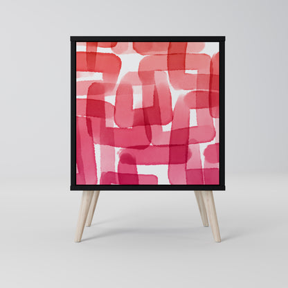 Credenza a 1 anta KALEIDOSCOPIC CUBISM in finitura nera