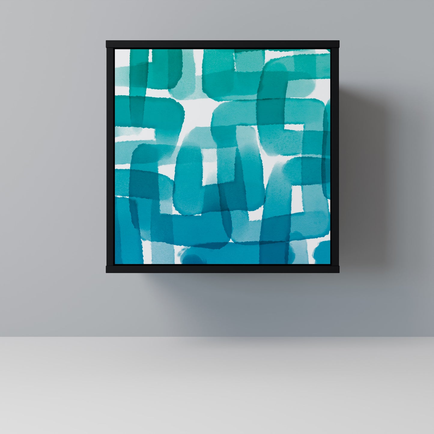 Credenza TURQUOISE RECTANGLES a 1 anta con finitura nera