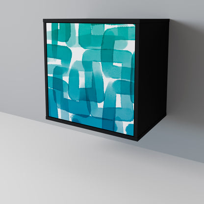 Credenza TURQUOISE RECTANGLES a 1 anta con finitura nera