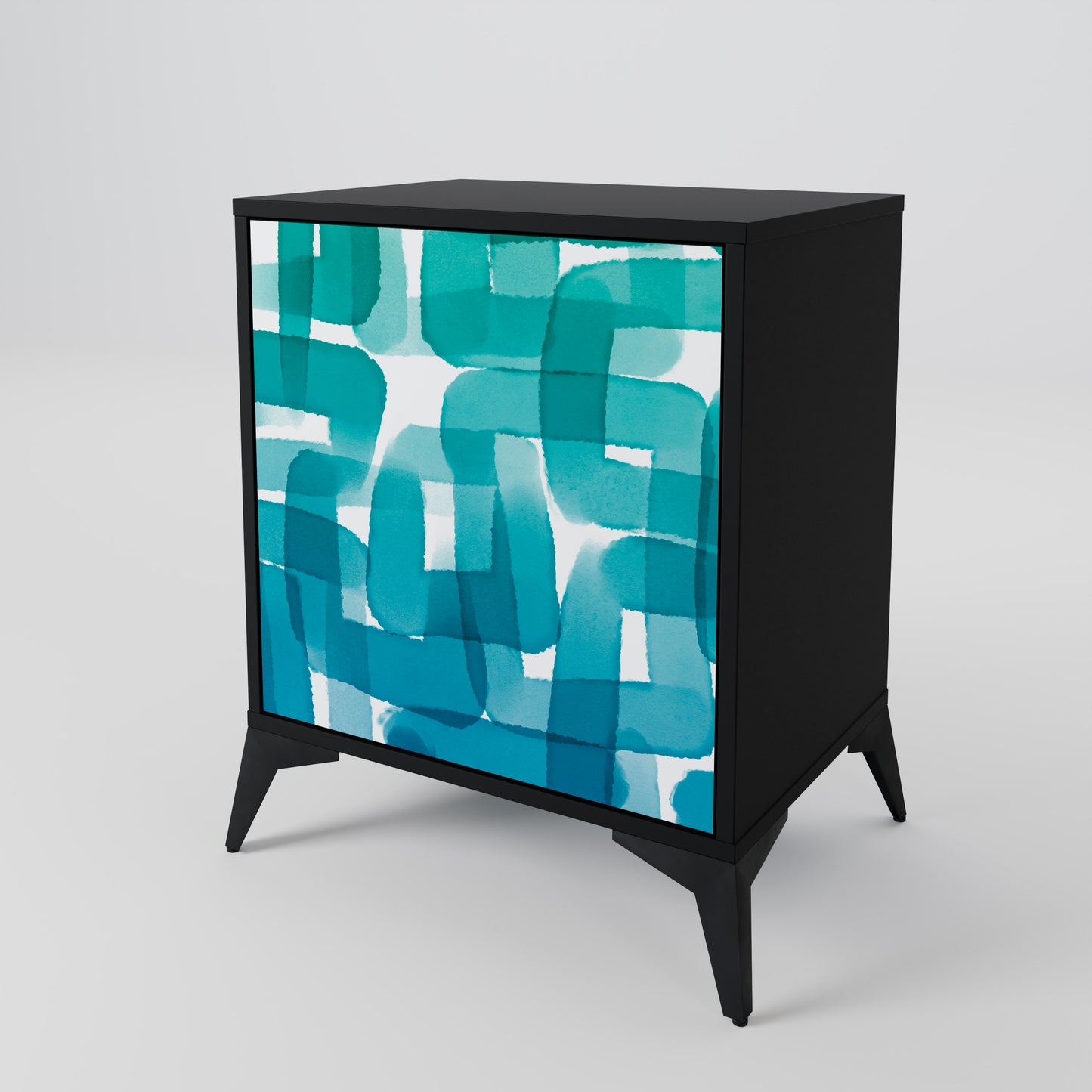 Credenza TURQUOISE RECTANGLES a 1 anta con finitura nera