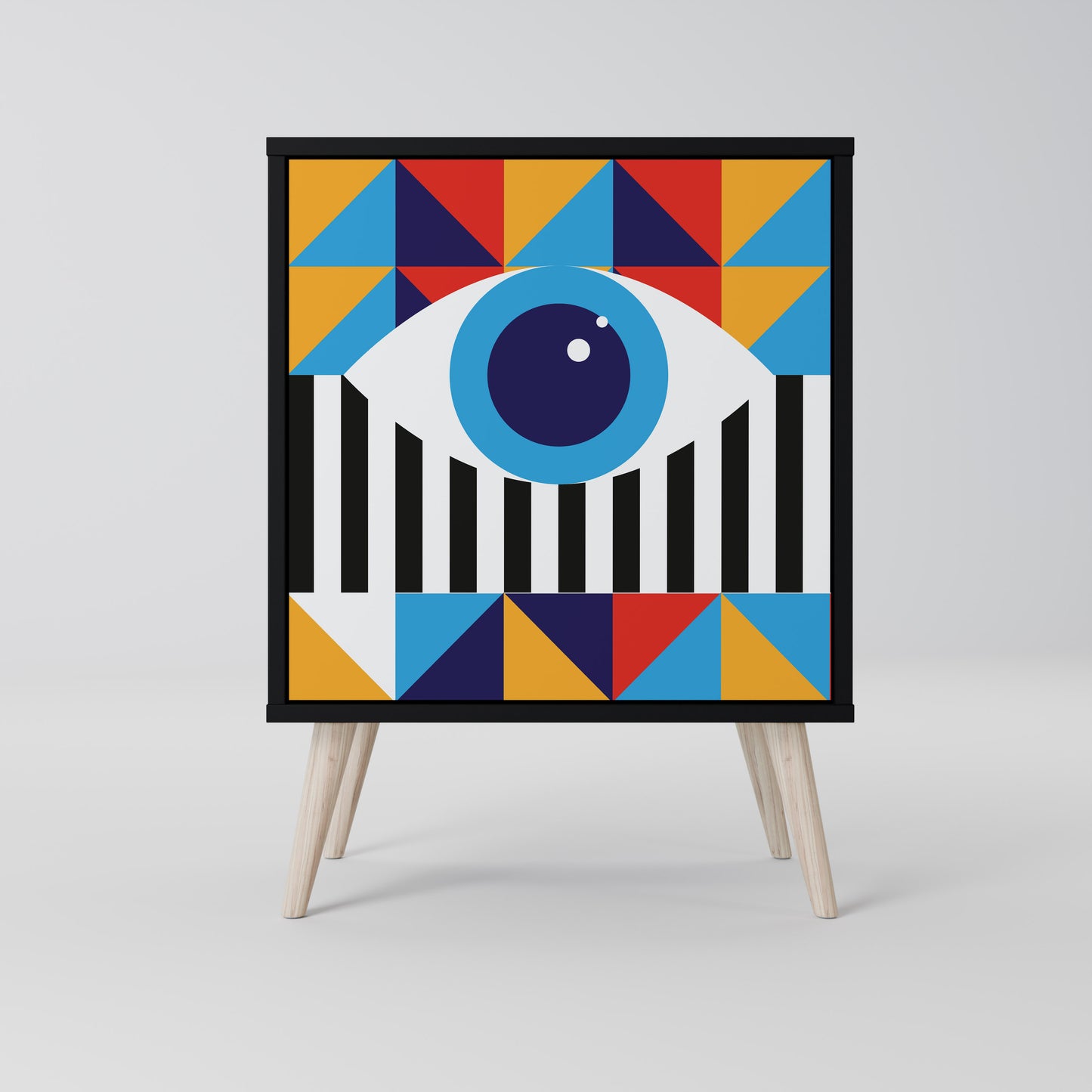 ASTRAZIONE E GEOMETRIA Credenza a 1 anta in finitura nera