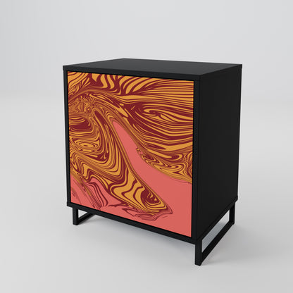 Credenza a 1 anta FLOATING THOUGHTS con finitura nera
