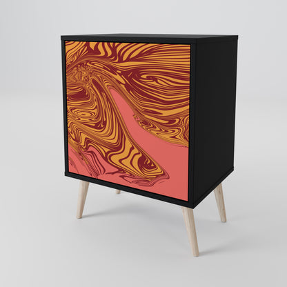 Credenza a 1 anta FLOATING THOUGHTS con finitura nera
