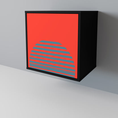 Credenza a 1 anta RISING GEOMETRY STARS con finitura nera