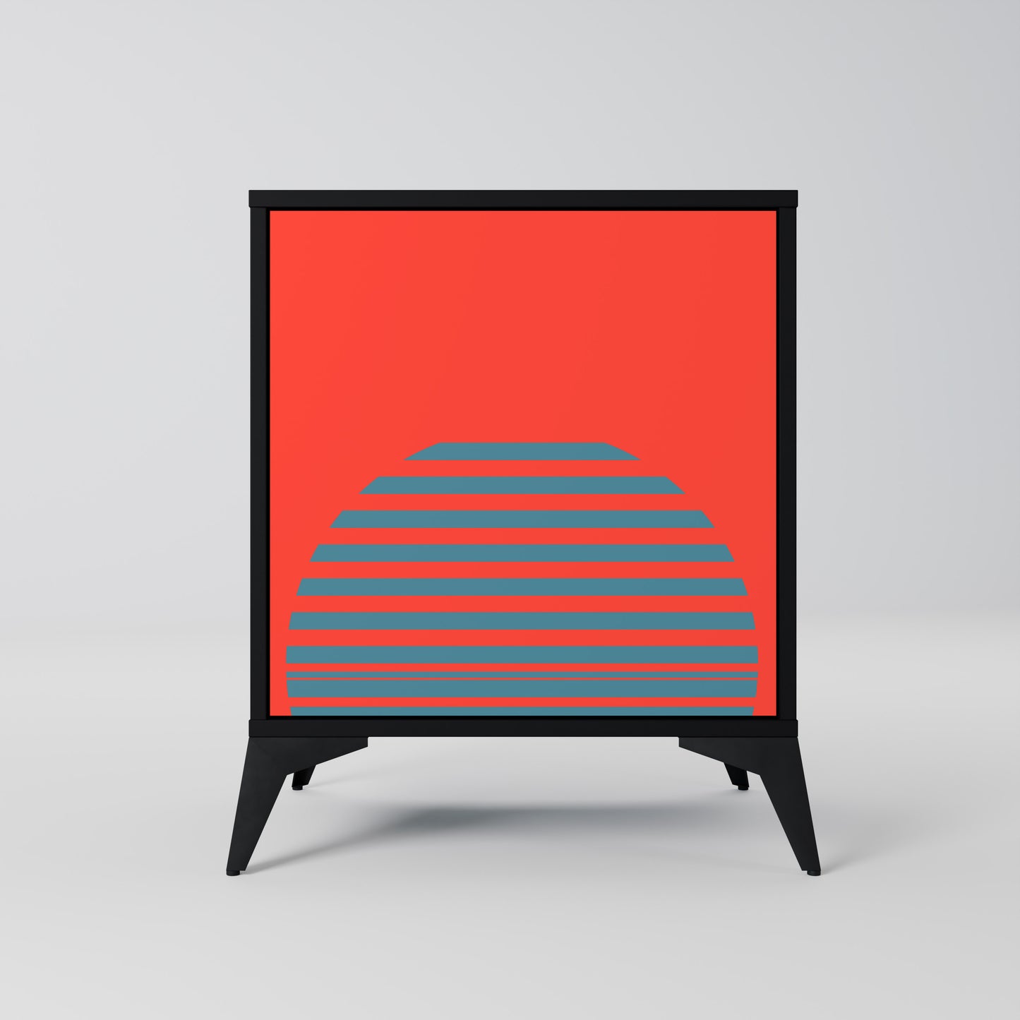 Credenza a 1 anta RISING GEOMETRY STARS con finitura nera