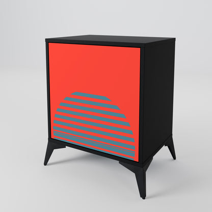 Credenza a 1 anta RISING GEOMETRY STARS con finitura nera