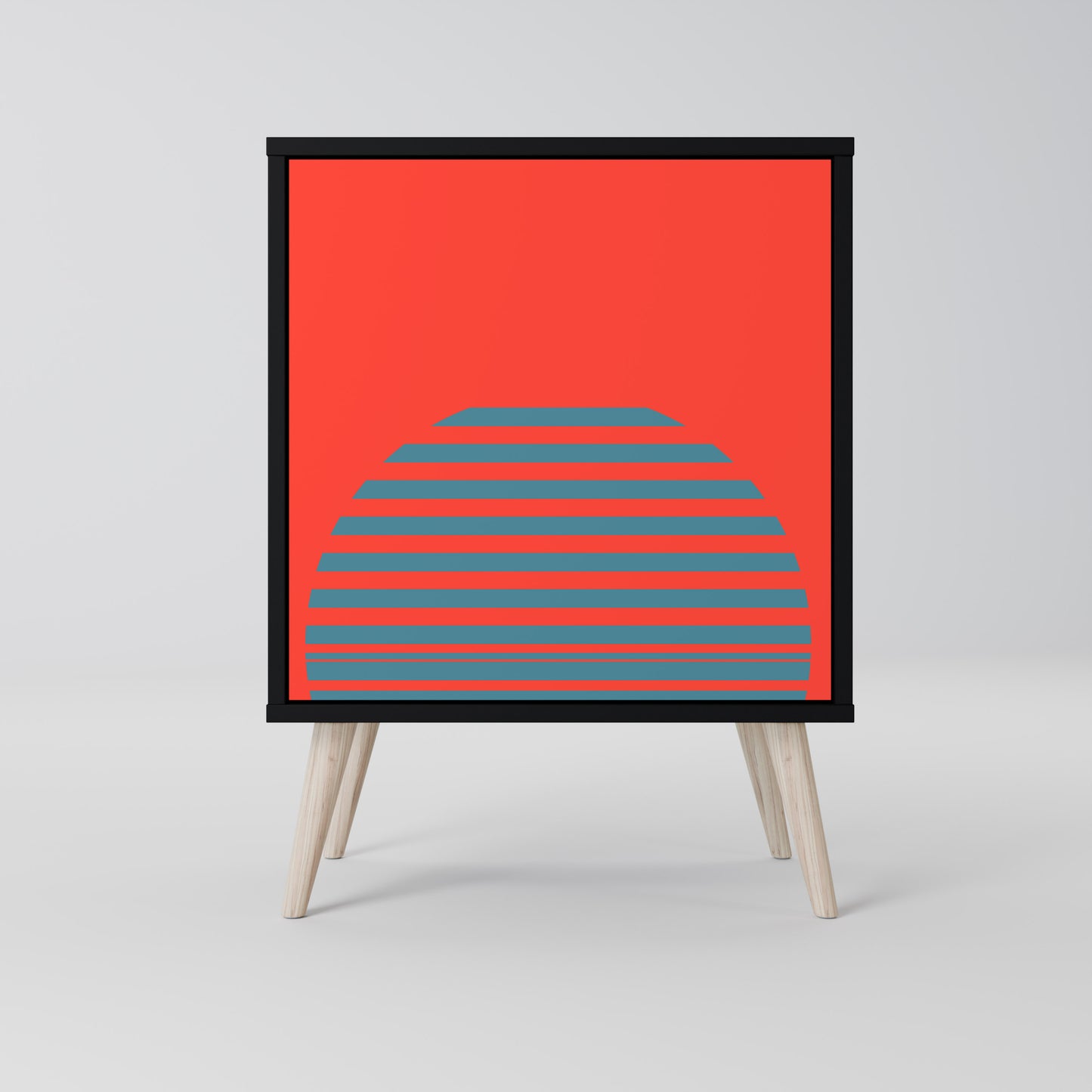 Credenza a 1 anta RISING GEOMETRY STARS con finitura nera