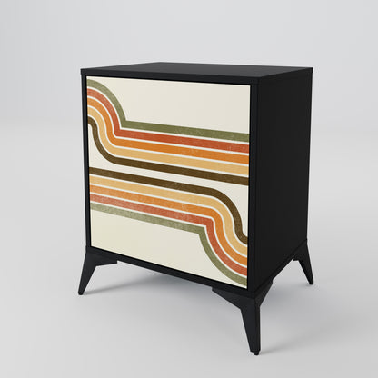 Credenza EXCEPTIONAL STREAM a 1 anta con finitura nera