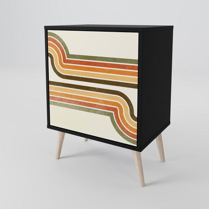 Credenza EXCEPTIONAL STREAM a 1 anta con finitura nera