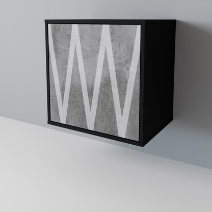Credenza SOLID ZIG ZAG a 1 anta con finitura nera