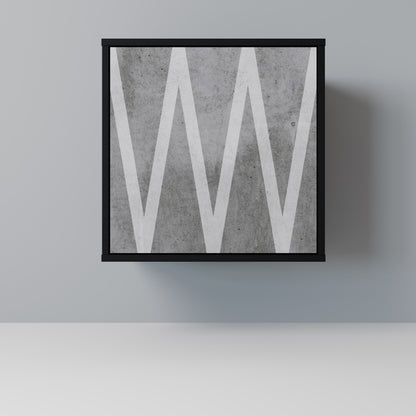 Credenza SOLID ZIG ZAG a 1 anta con finitura nera