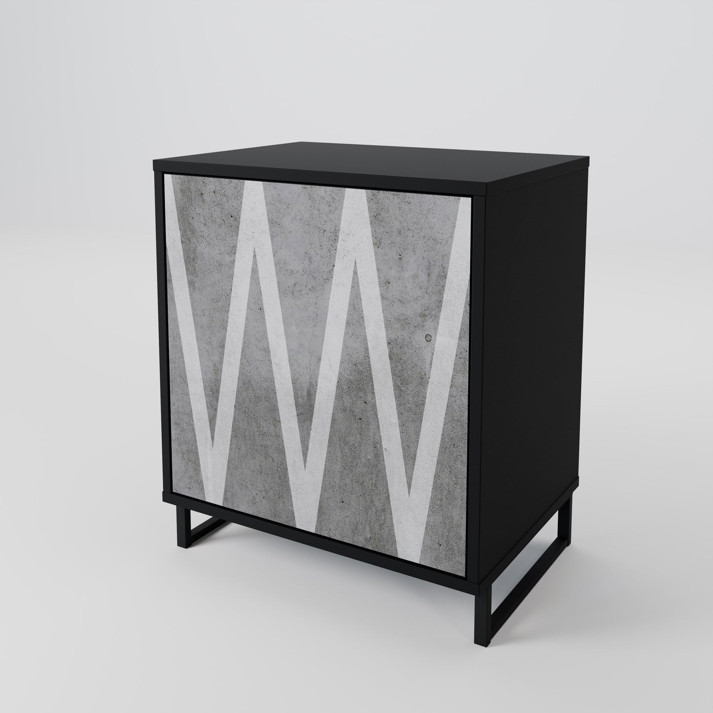 Credenza SOLID ZIG ZAG a 1 anta con finitura nera