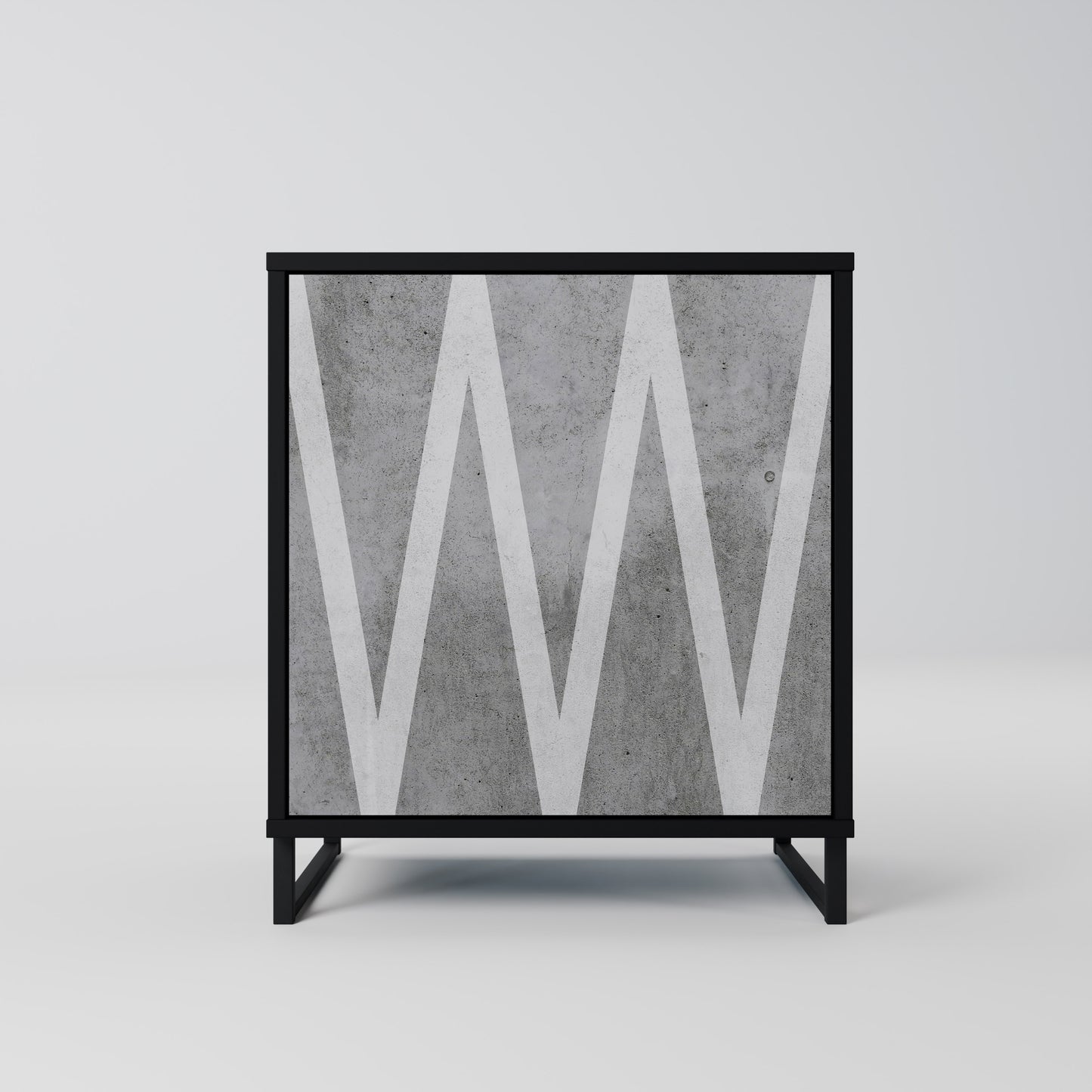 Credenza SOLID ZIG ZAG a 1 anta con finitura nera