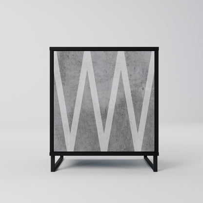 Credenza SOLID ZIG ZAG a 1 anta con finitura nera