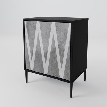 Credenza SOLID ZIG ZAG a 1 anta con finitura nera