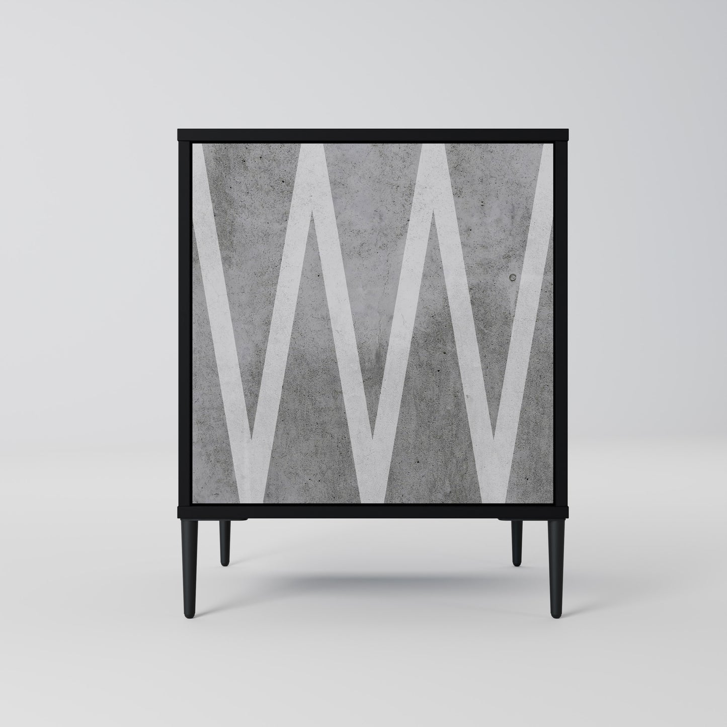 Credenza SOLID ZIG ZAG a 1 anta con finitura nera