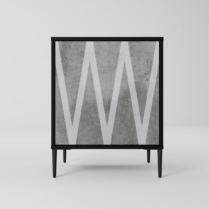 Credenza SOLID ZIG ZAG a 1 anta con finitura nera