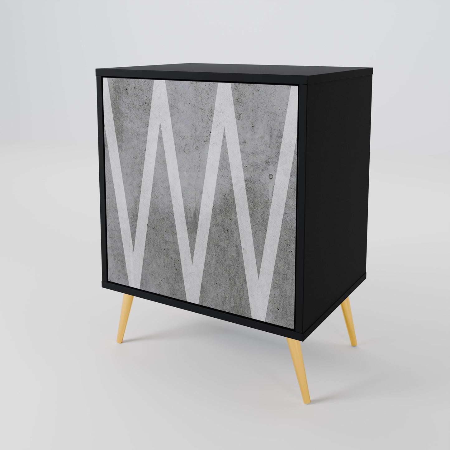 Credenza SOLID ZIG ZAG a 1 anta con finitura nera