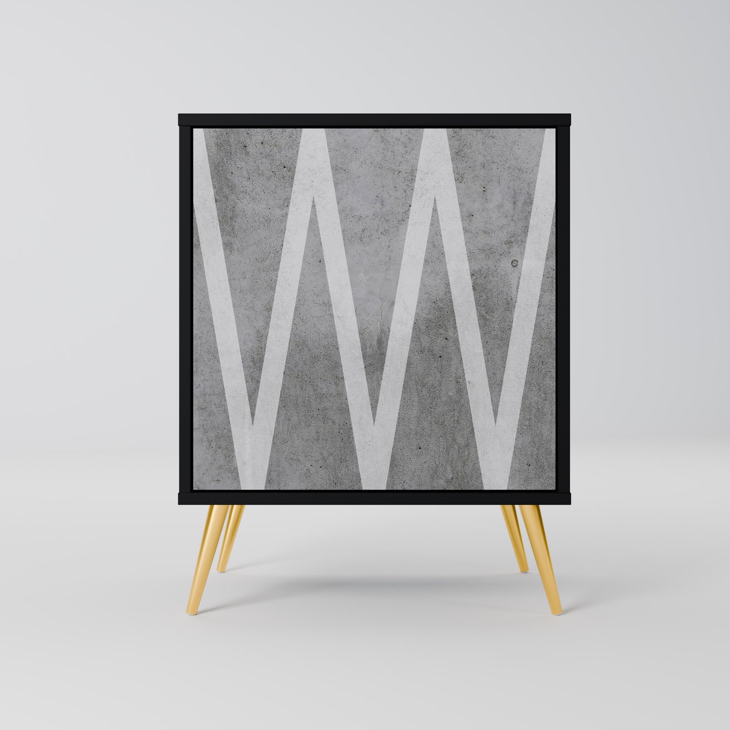 Credenza SOLID ZIG ZAG a 1 anta con finitura nera