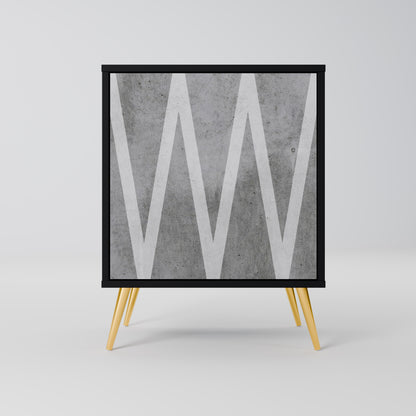 Credenza SOLID ZIG ZAG a 1 anta con finitura nera