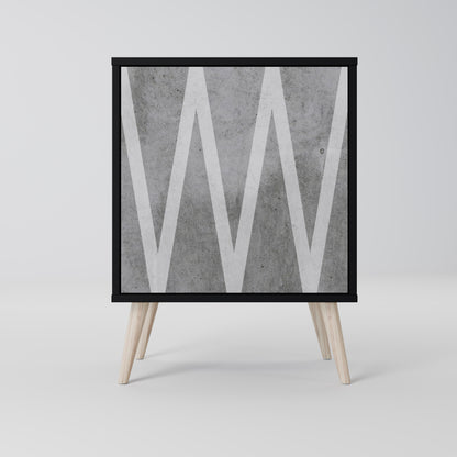 Credenza SOLID ZIG ZAG a 1 anta con finitura nera